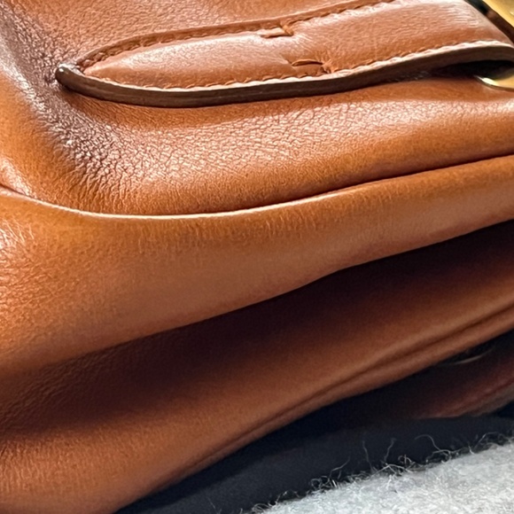 Ralph Lauren Collection Ricky Bag - Tan Leather Shoulder Bag with Chain Straps - Picture 11 of 16